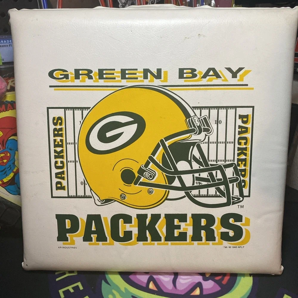 Green Bay Packers Padded Stadium Seat Cushion With Handle 14 By 12 Vintage 1993